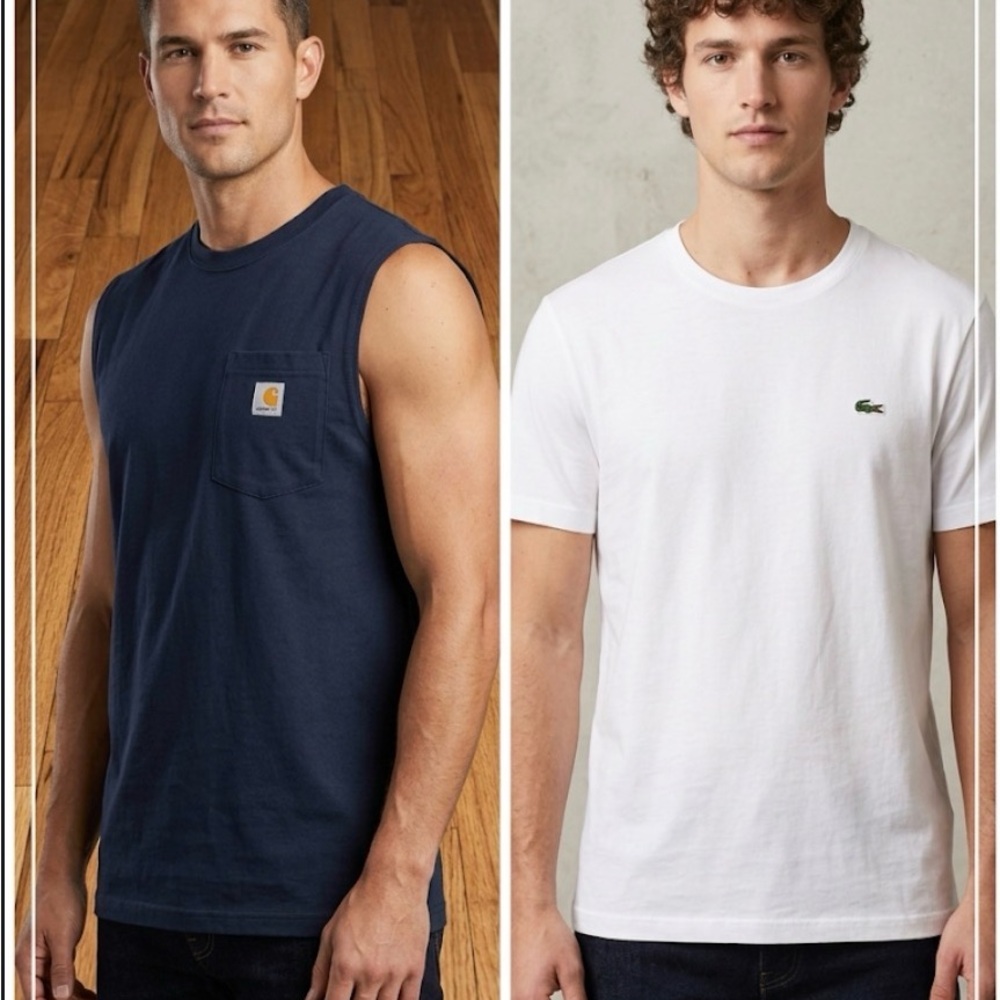 Carhartt Workwear Tank + Lacoste Tee Bundle Size L Streetwear Minimal Basic